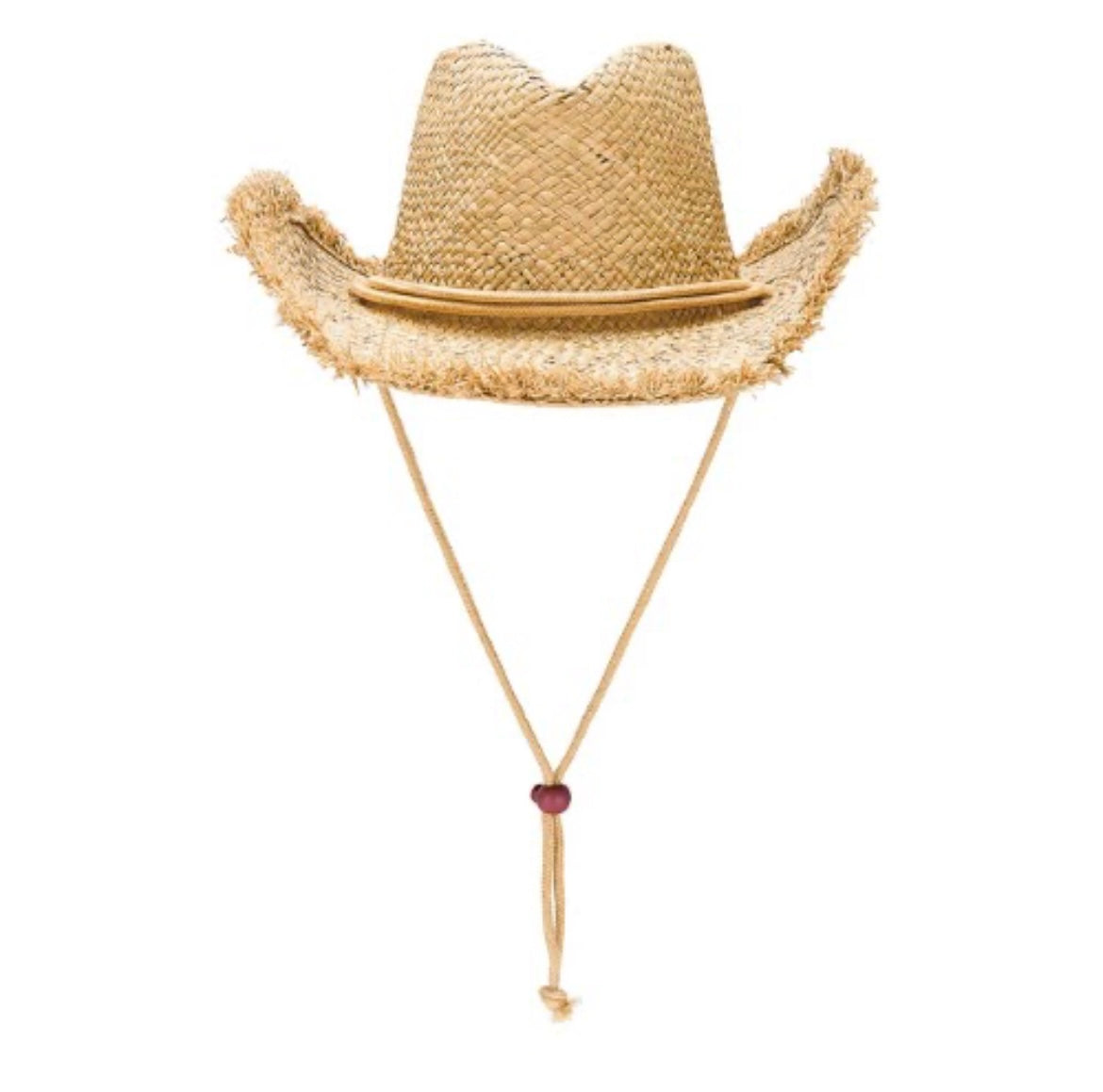 Fame Adjustable Strap Raw Hem Weave Hat