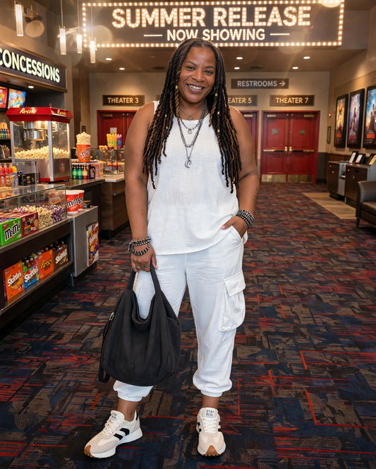 Full Size Casual Tank and Cargo Pants Set Plus Size