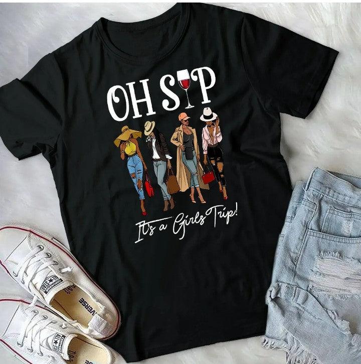 Oh Sip Girl's Trip Short Sleeve T-Shirt