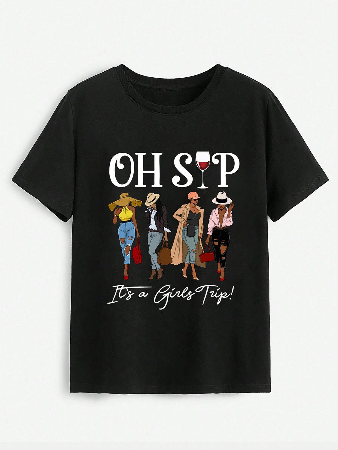 Oh Sip Girl's Trip Short Sleeve T-Shirt